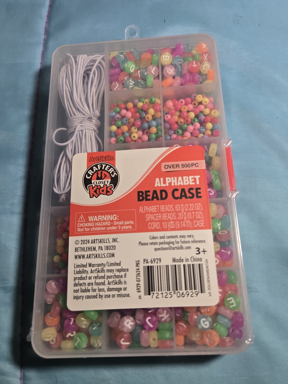 Art Skills 500 Piece Alphabet Bead Case New Sealed DIY